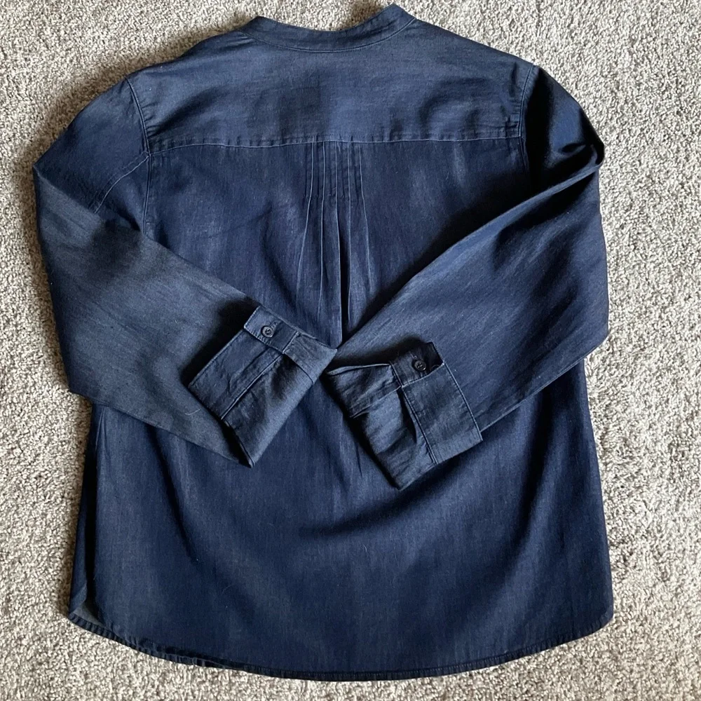 Westbound Denim Tuxedo Nehru Collar Shirt - Picture 6 of 11